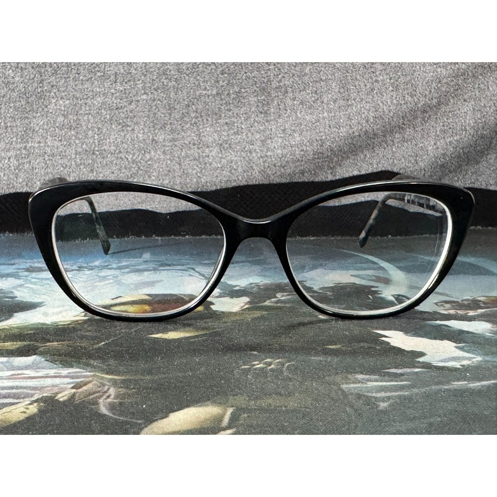 Jones New York J774 Women's Black Cat Eye Full Rim Eyeglasses Frame 57-18-145